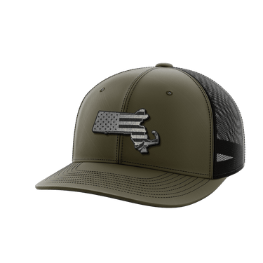 Massachusetts United Hats Hat Greater Half OD Green/Black Black Leatherette Massachusetts